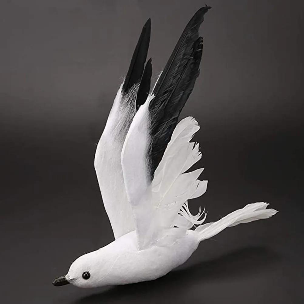 

2Pcs Artificial Seagull Decor Lifelike Birds Home Office Garden Mediterranean Style Fake Seagull Artificial Fake Birds