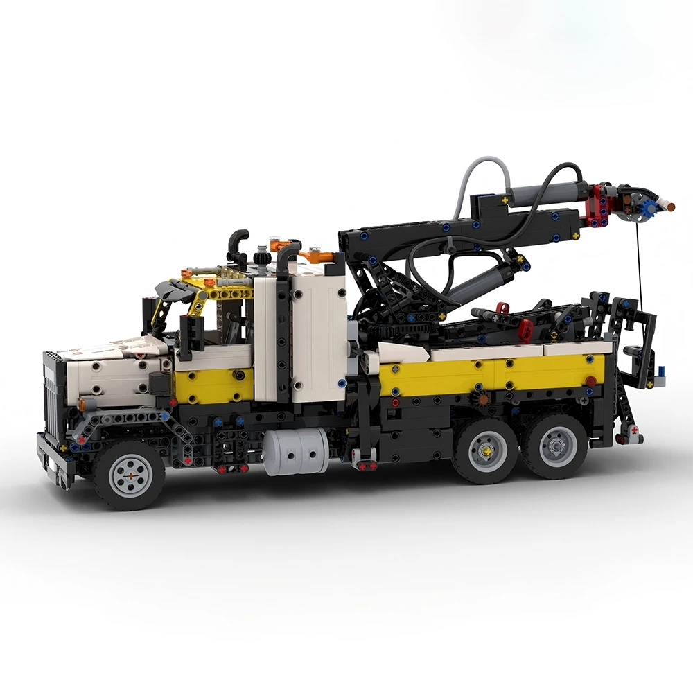 

New MOC City Engineering Crane Trailer Model Building Blocks DIY Modular Technology Assembly Children's Toy Boy's Birthday Gift
