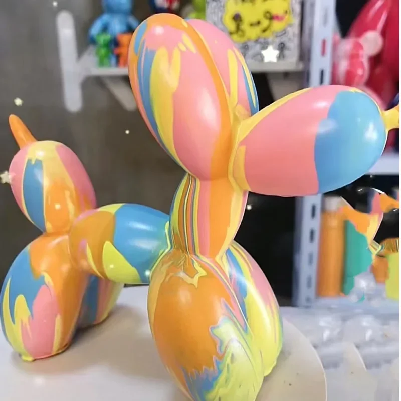 DIY Painting Fluid Balloon Dog Statue Hand-painted White Embryo Graffiti Painting Balloon Dog Children's Toys Trendy Art Crafts