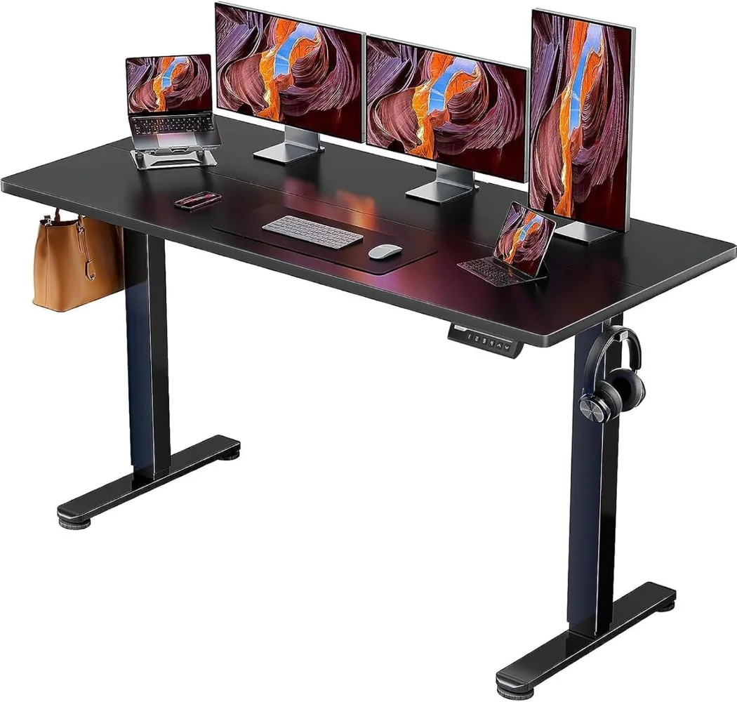 

ErGear Height Adjustable Electric Standing Desk, 63x 28 Inches Sit Stand up Desk, Large Memory Computer Home Office Desk