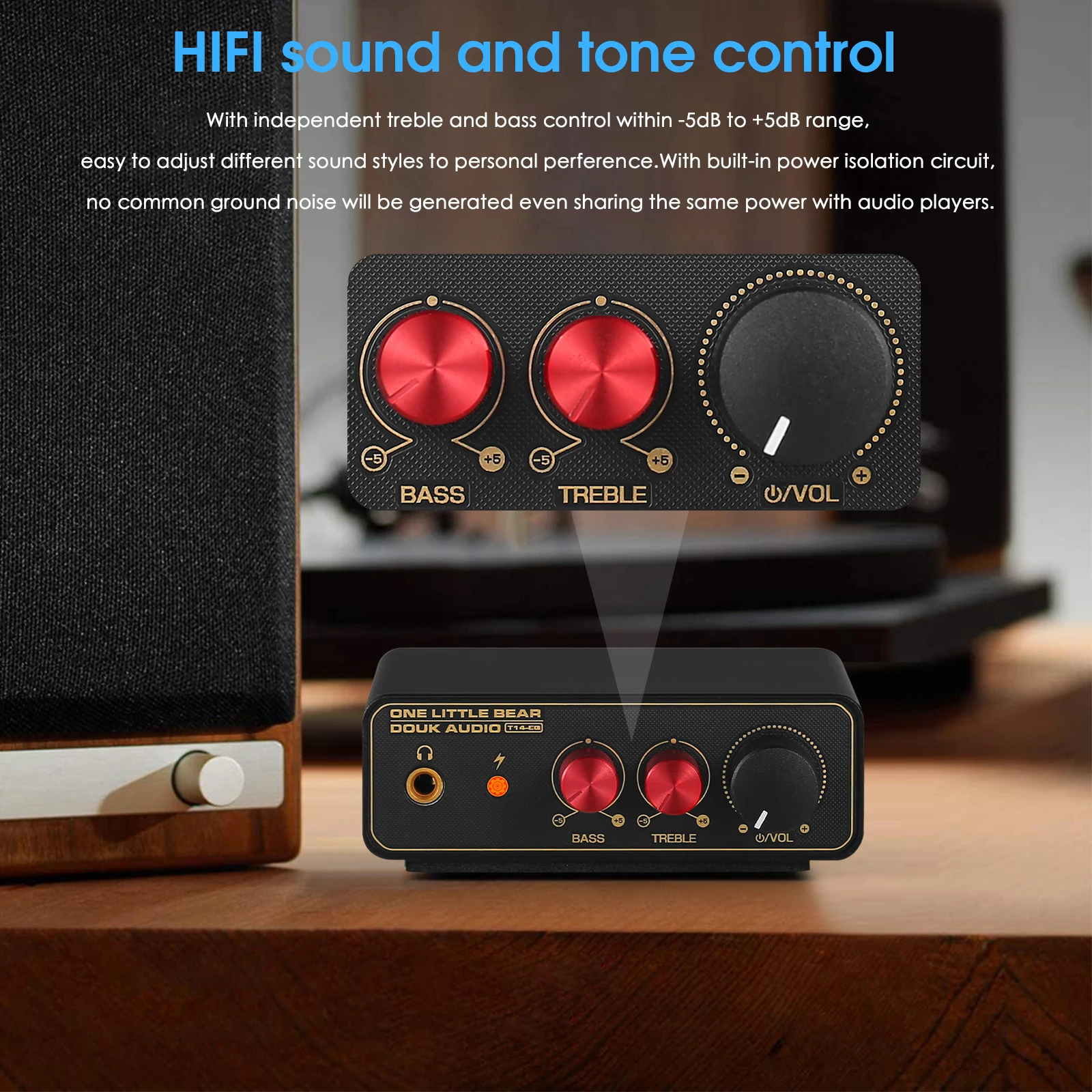 Nobsound T14-EQ HiFi Phono Stage Turntable Preamp MM/MC RIAA Preamplifier for LP Vinyl Record Players with 3.5mm Headphone Out