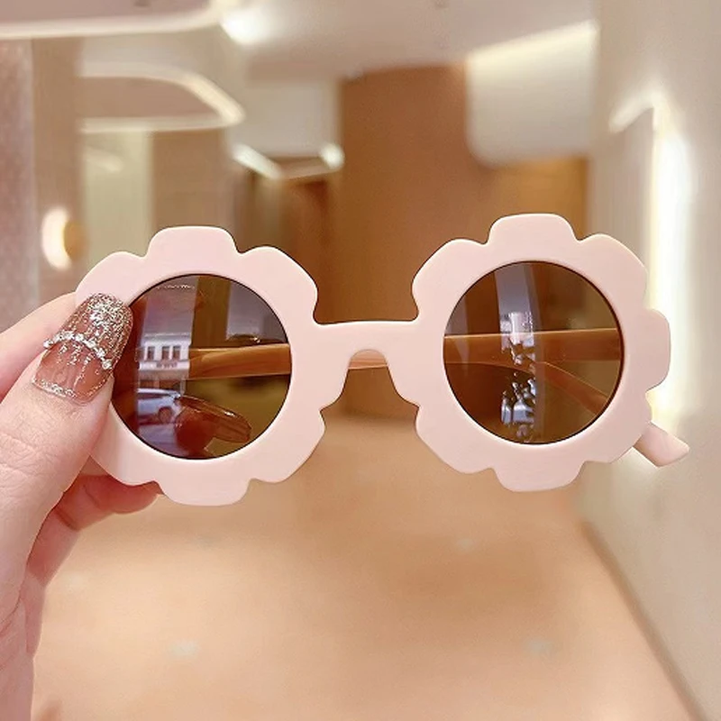 Children\'s Sunglasses Multi color Optional Children\'s Sunglasses Cute Sunflower Glasses Straight