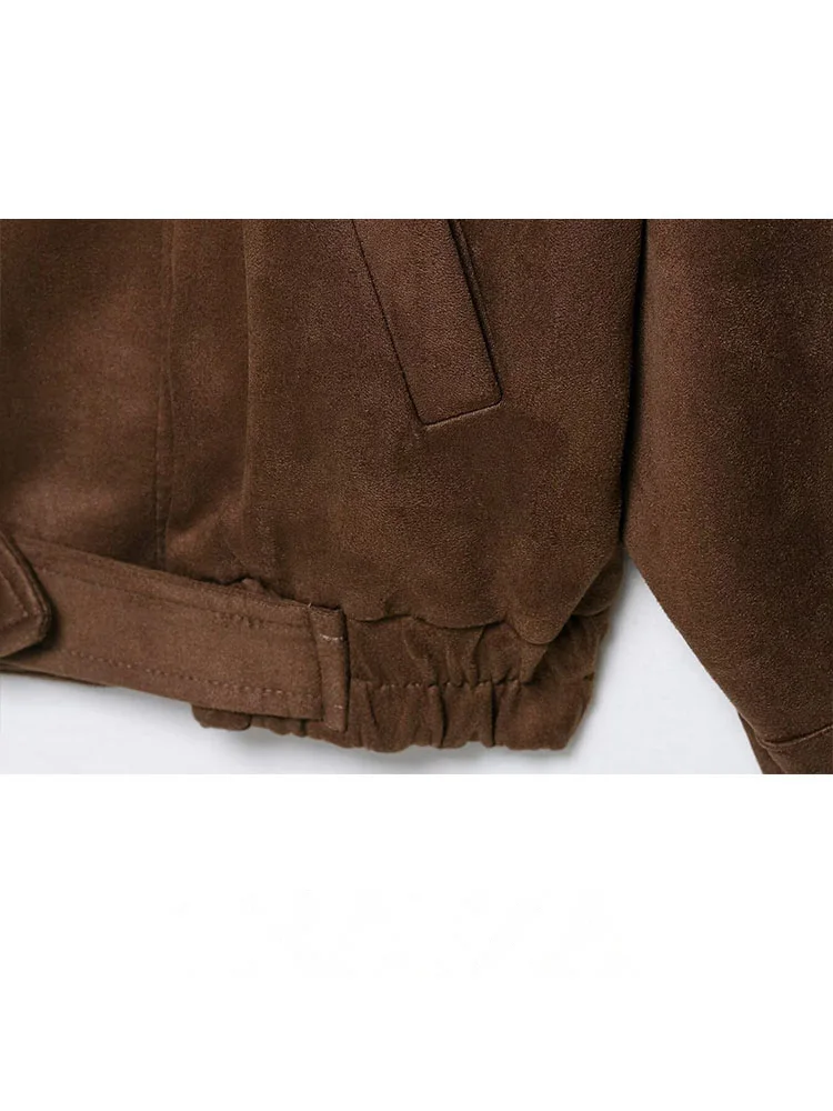 HH 2025 Autumn Women High Collar Long Sleeves Button Pockets Decoration Coats Woman Elegant Casual High Street Jacket