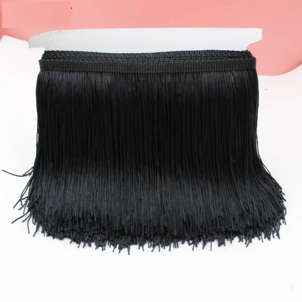 10 Meters Latin Fringe Tassel Double Banded Polyester Latin Dress Macrame 15CM