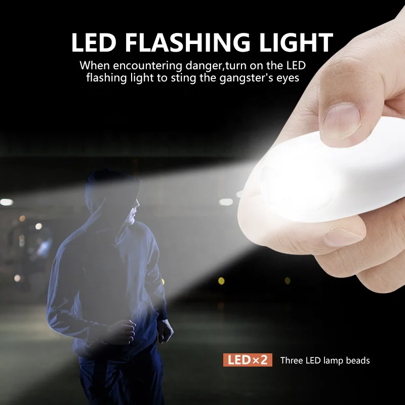 6Colors Rechargeable Personal Alarm 140db Wolf Protector Strong Light Flashlight LED Light Women Self Defense Keychain Security