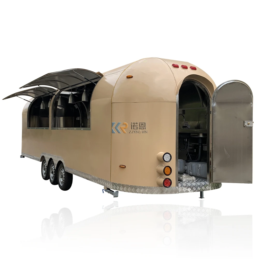 OEM Airstream Stainless Steel Food Trailer with CE Certification Street Kitchen Snack Coffee Hot Dog Cart