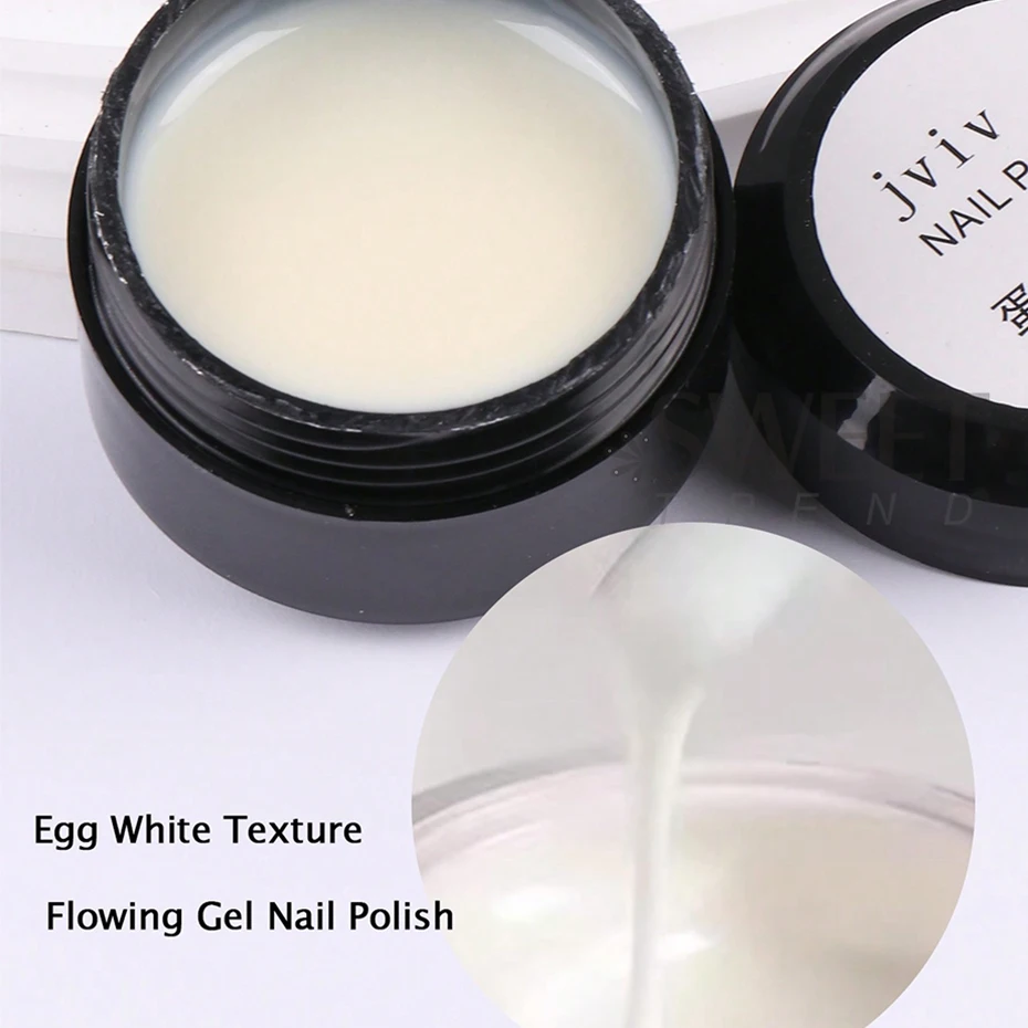 15g Eiwit Nagelgel Polish Gradiënt Nagels Ei Helder Witte Crème UV LED Nagelgel Polish Natuurlijke langdurige Jelly DIY Manicure