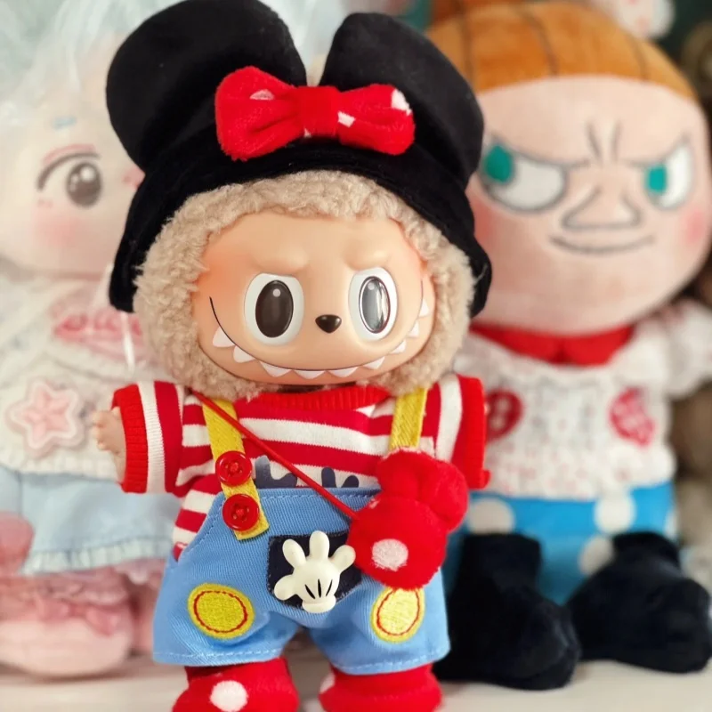 

Labubu V2 V1 кукольное платье, одежда ручной работы для 17 см, аксессуары для одежды, одежда для куклы Минни в горошек, подарок, одежда Labubu