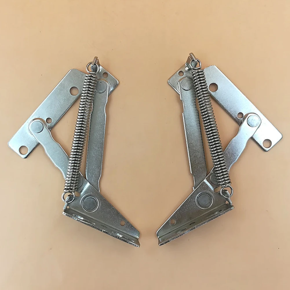 80 Degree Spring Hinges for Cabinet Doors - Heavy Duty Stainless Steel Lift Up Stay Flap Top Support Tool - 2pcs Set (13x2.3cm)