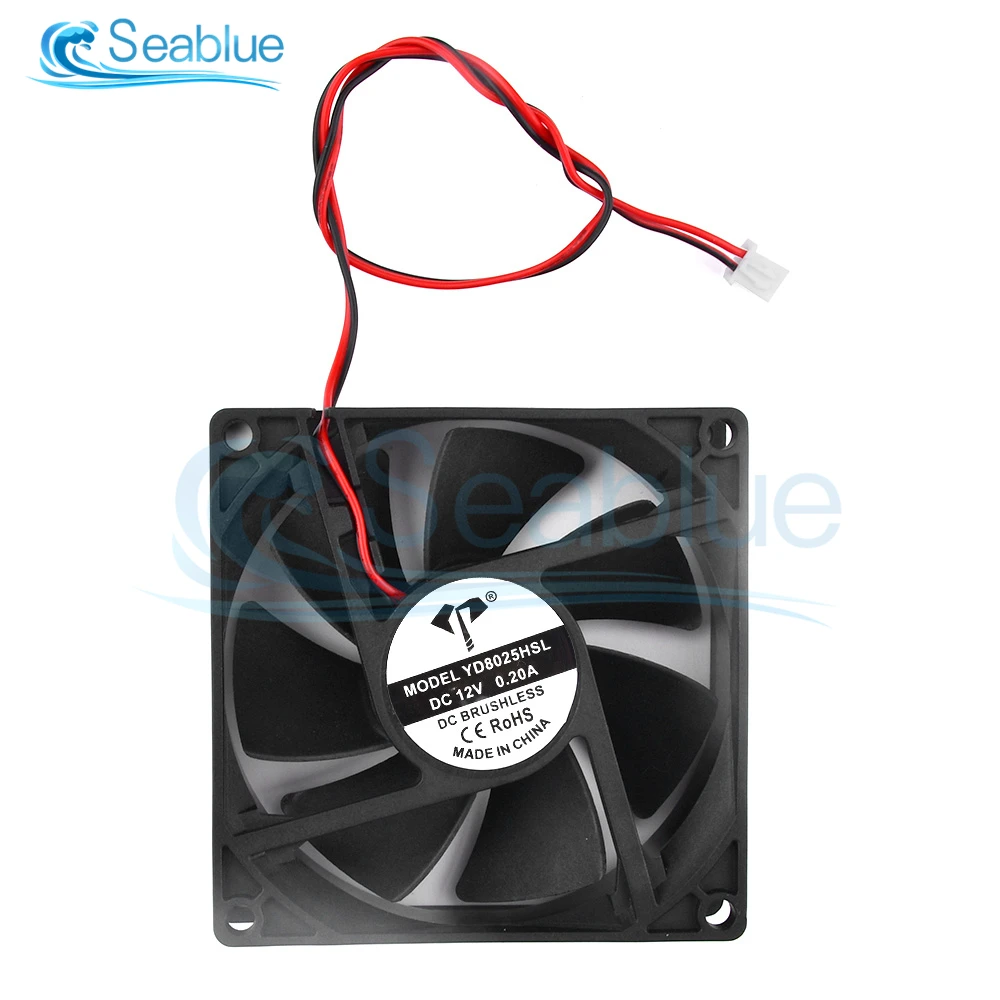 DC8025 5V 12V 24V 2-Pin 80x80x25mm PC ordenador CPU sistema disipador térmico ventilador de refrigeración sin escobillas 8025