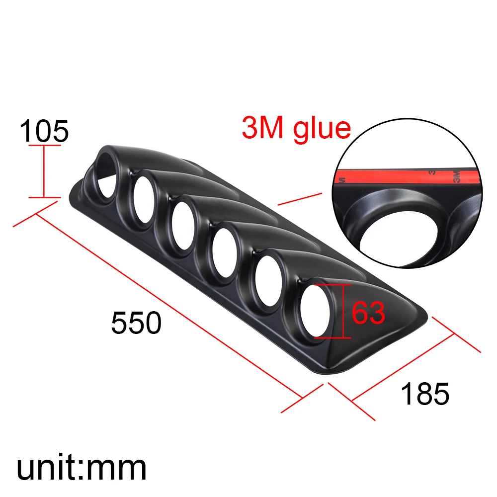 Universal 6 Hole 63mm Dash Gauge Pillar Pod Cluster Boat Car Gauge Cluster Mount Holder Auto Car 5.5Meter Left/Right Hand Drive