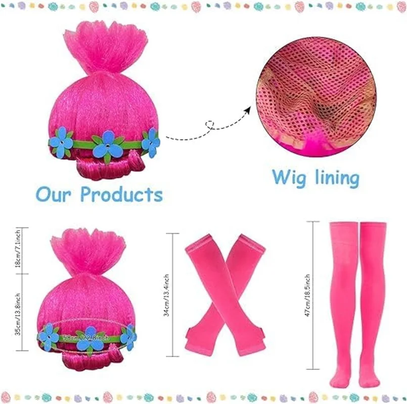 Костюм для косплея с маком для девочек, платье, летний Хэллоуин, детский кружевной плащ с маком, платье принцессы, маскировочное вечерние платье-туника + парик + носки