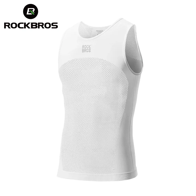 ROCKBROS Cycling Base Layer Sleeveless Cycling Vest High Elastic Bicycle Vest Quick Dry Undershirt Breathable Running Sport