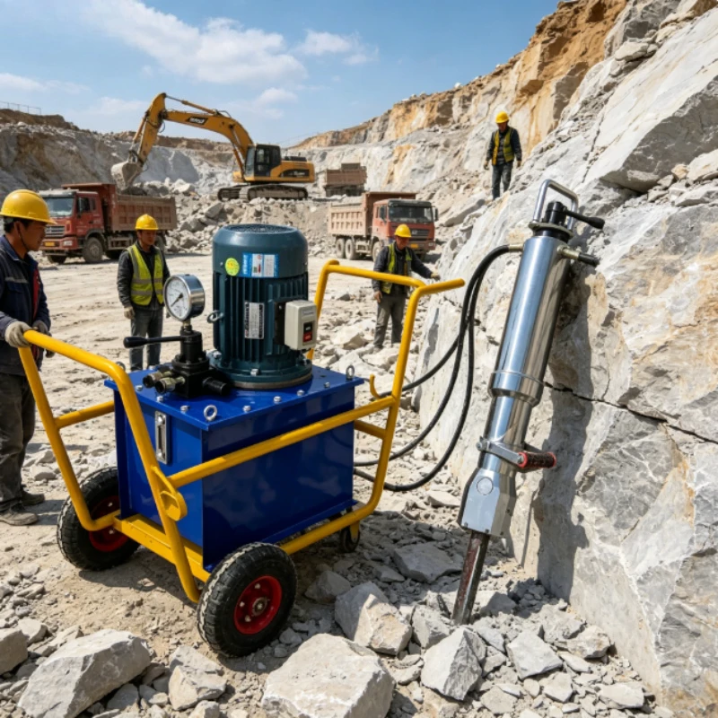 

Electric Hydraulic Rock Splitter 42 mm Portable Stone Splitting Tools Hydraulic Rock Splitter for Concrete Breaking