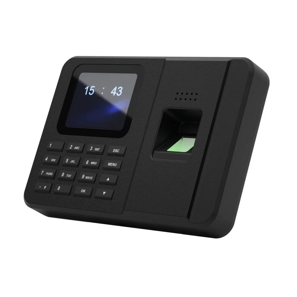 Attendance Machine With Voice Guidance USB Data Export Device Black Employee Time Clock 160000 Record Capacity