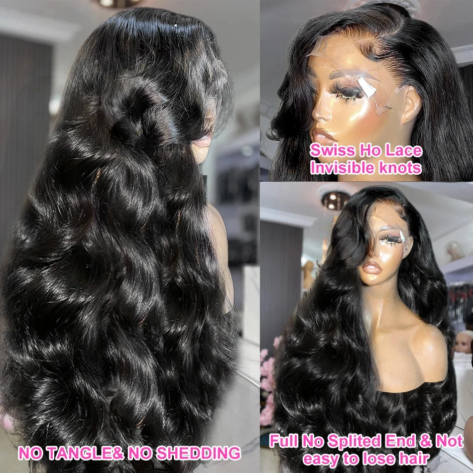 Body Wave Lace Frontal Wig 30 Inch Transparent 13x4 Lace Front Human Hair Wigs For Women Remy Brazilian Raw Wavy Pre Plucked