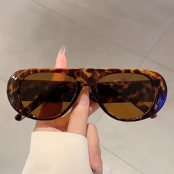 KAMMPT Stylish Leopard Designer Shades Outdoor Oval Decoration Women's Sunglasses Fashion Brand Black Trends Sun Glasses