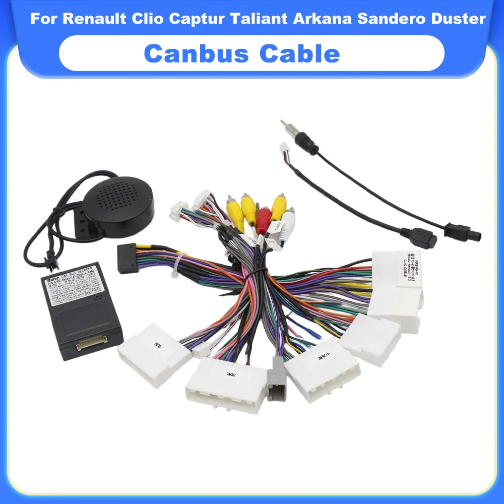 16 Pin Car Wiring Harness Adapter Canbus Decoder Box For Renault Clio Captur Taliant Arkana Sandero Duster