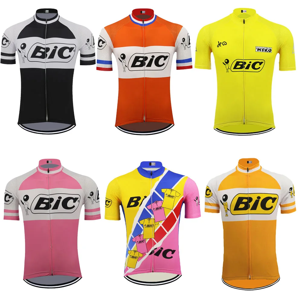 Retro Cycling Jersey Team Men Short Sleeved Summer Breathable Classic Bike Clothing