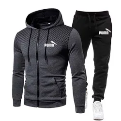 Men's sportswear Spider Hooded zipper jacket + Sweatpants suit Fashion 2-piece Autumn/Winter Men's Exercise Jogging exercise