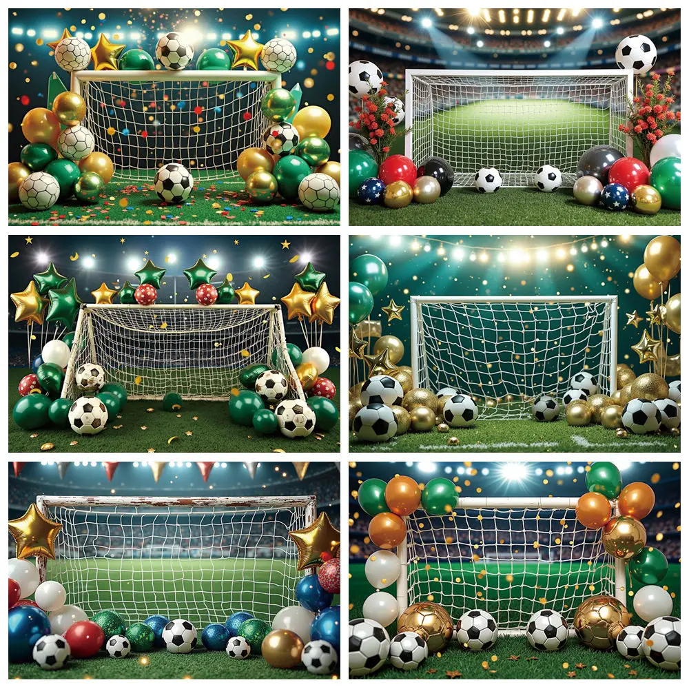 

MOON.QG Boy Football Birthday Party Decoration Background Soccer Field Balloon Backdrop Baby Boys Game Photography Photobooth