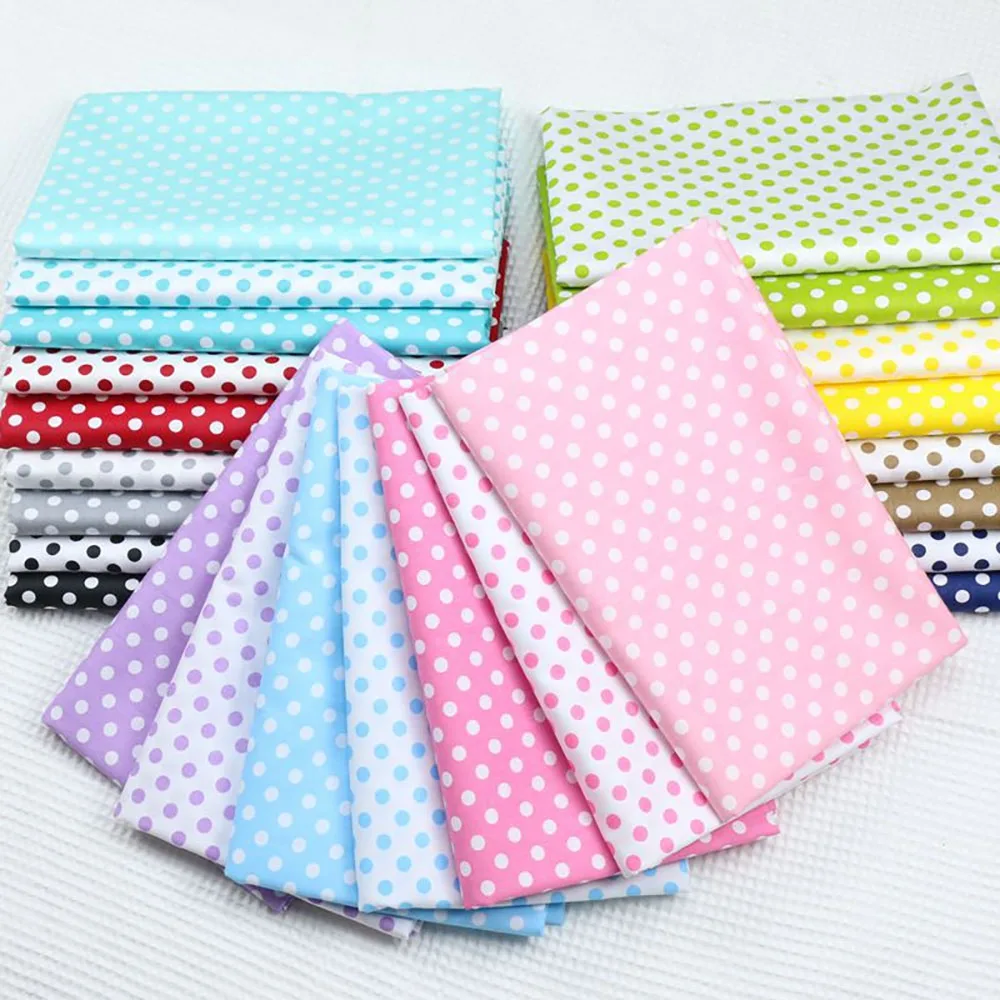 Classic Twill Dot Printed Fabric 100% Cotton Safety Durable for Patchwork Doll Clothes Handmade Gift Making Fabric Greeting Card