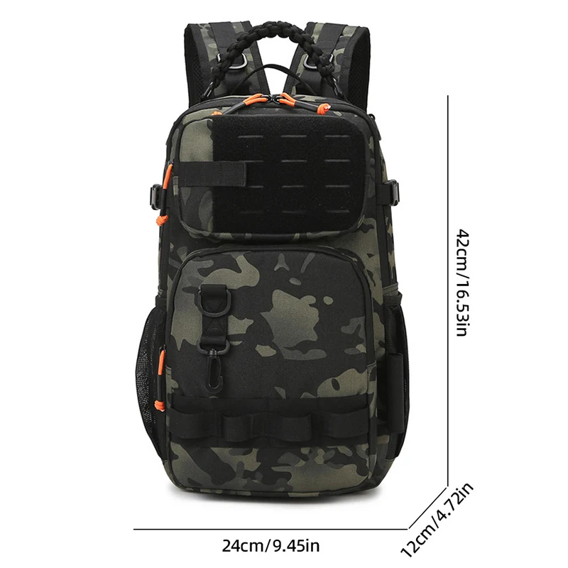 Fishing Lure Backpack with Rod Holders Molle Multi-functional Chest Bag Large Fish Box Accessories Outdoor Hiking Rucksack