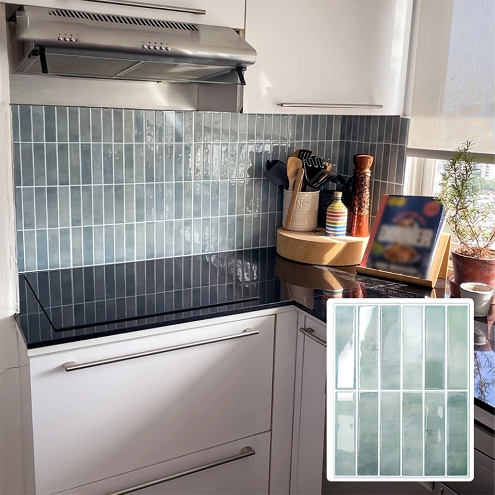 PVC Home Decor With Adheve Tiles – Pack Of 12 For Kitchen Walls For Bathroom Self-Adheve Tiles SCQ1097（20x20cm） 12pcs