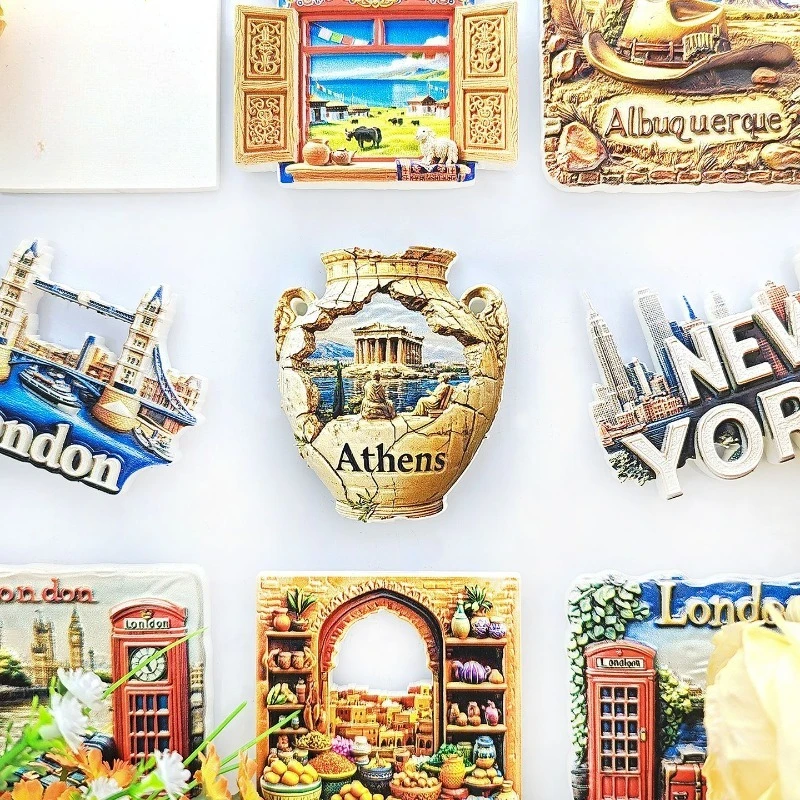 Greek Pottery Fridge Magnet - 3D Ancient Amphora Souvenir Classical Mediterranean Decor Unique Europe Gift with Strong Magnet