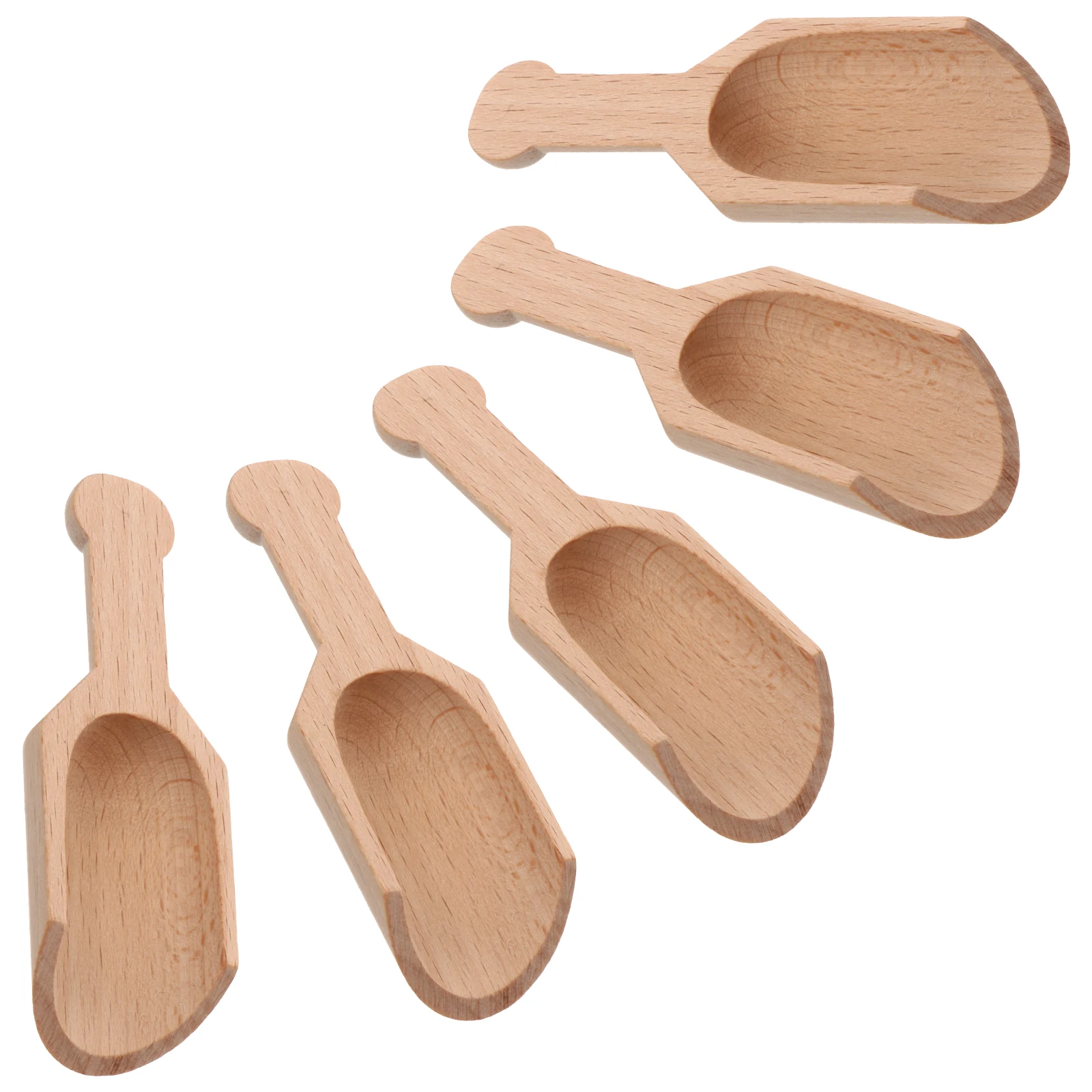

5PCS Wooden Measuring Spoons 8x3cm Mini Kitchen Bar Tools for Tea Salt Powder Mixing Eco Friendly Practical Use