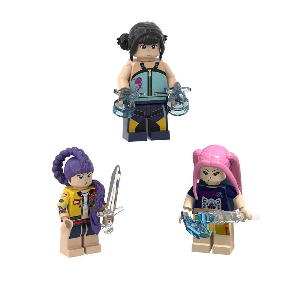 Nouveau Kpop chasseurs de démons Mini figurine blocs de construction jouet périphériques bureau décoration Collection figurines jouet cadeau de noël