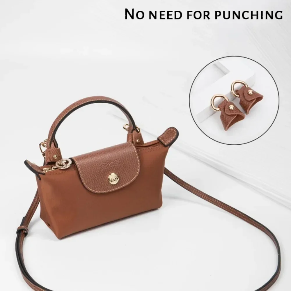 NEW Bag Strap For LONGCHAMP Mini Punch-free Genuine Leather Shoulder Strap Set Transformation Crossbody Strap Bag Accessories