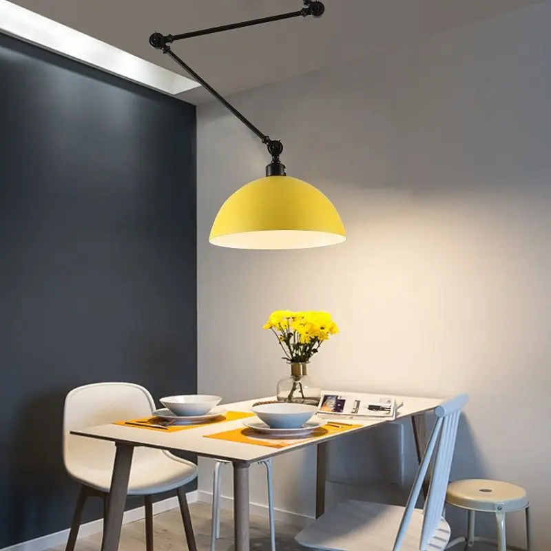 Nordic Design Ajustável Braço Longo Pendant Light, Aranhas de alumínio, Lâmpada de teto LED, Sala de estar Quarto e Sala de jantar