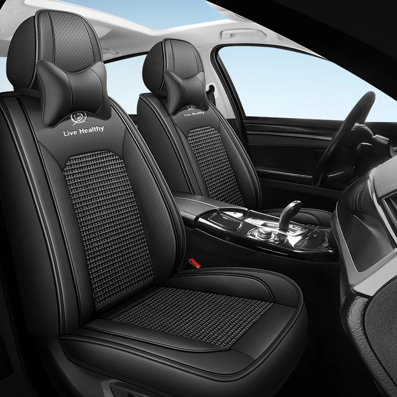 (Comfort Edition) Front Single Seat, Paired with 1 Soft and Comfortable Headrest, Luxurious Ice Silk Full-Cover Car Seat Cover, Universal, Refreshing and Breathable, Not Stuffy, Suitable for All Seasons, Easy to Clean and Maintain, Three-Dimensional Design, Fits the Seat Well, Three-Dimensional Wing Support, Enhances Your Driving Experience, Available in Five Colors, Suitable for Various Models Such as Sedans, Suvs, Trucks, Etc
