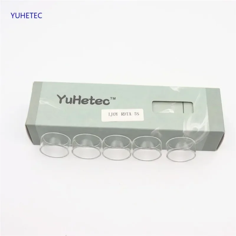 RDTA 5S 및 RDTA 5 직선 유리관용 YUHETEC 교체용 투명 유리관 5개
