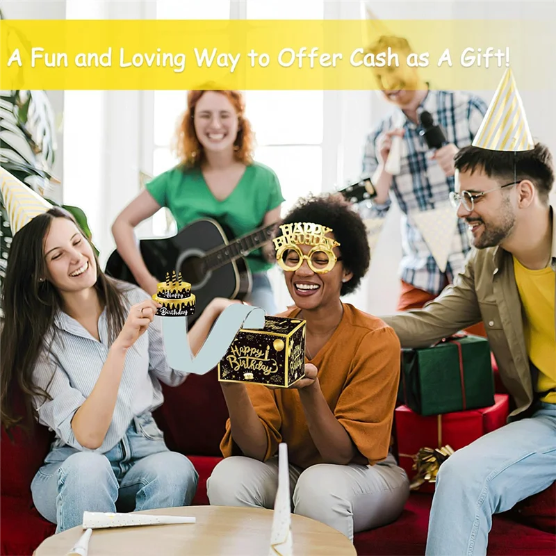 صندوق المال لمجموعة هدايا صندوق المال لعيد الميلاد النقدية مع بطاقة عيد الميلاد وأكياس لاصقة
