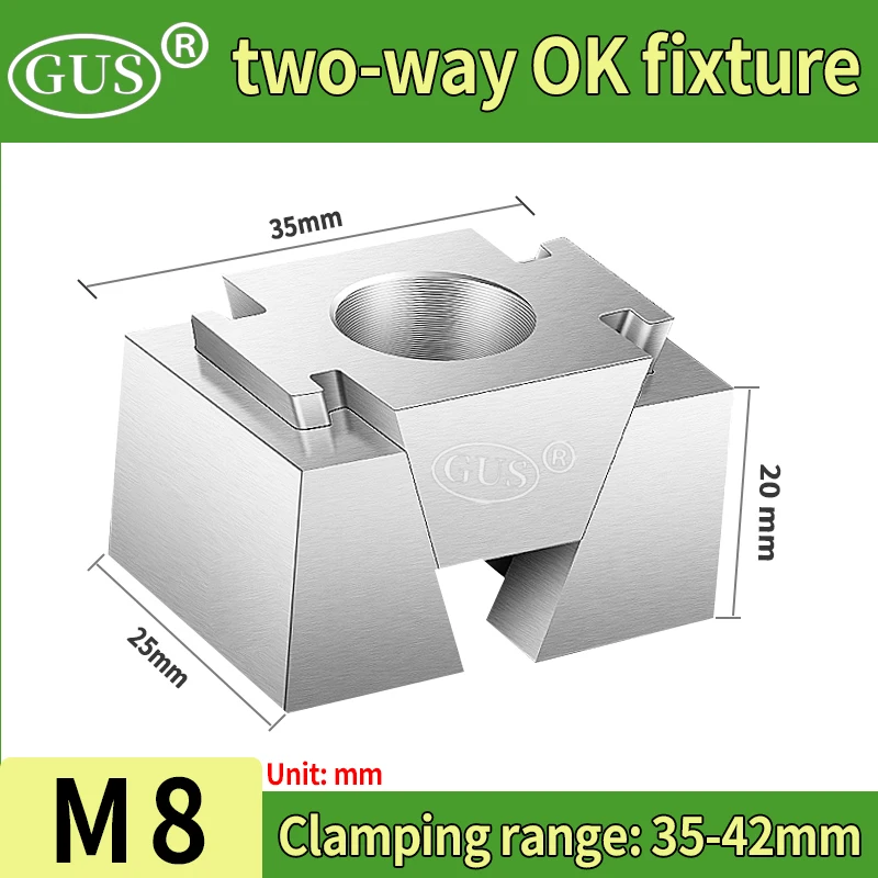 GUS Ok Fixture M6 8 10 12 14 16 Bidirectional air Wedge expansion machine desktop adjustable Side fixed precision fixture CNC