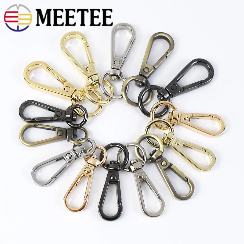 5/10/20Pcs Metal Lobster Clasp 8/10/13mm Keychain Swivel Hooks Webbing Strap Clips Buckle Bag Connector DIY Hardware Accessories