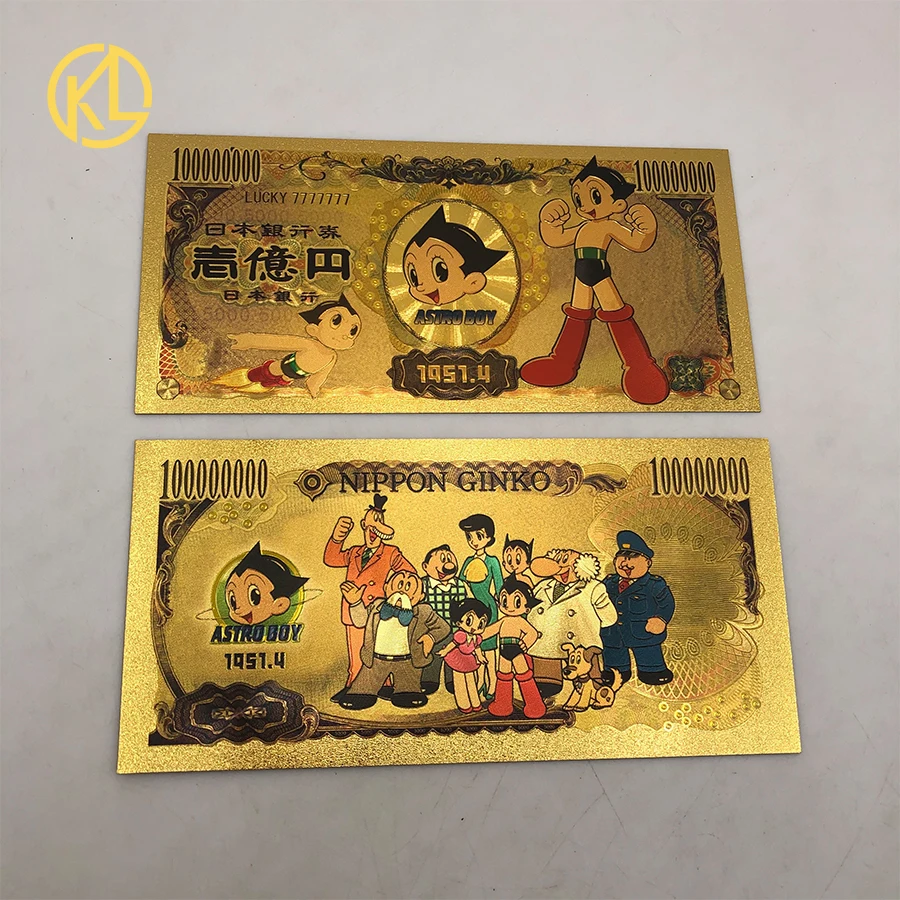 10pcs/lot Japan Anime Astro-Boy Gold Plated Plastic Cards classic cartoon Atom playing cards for kids gift and Collection