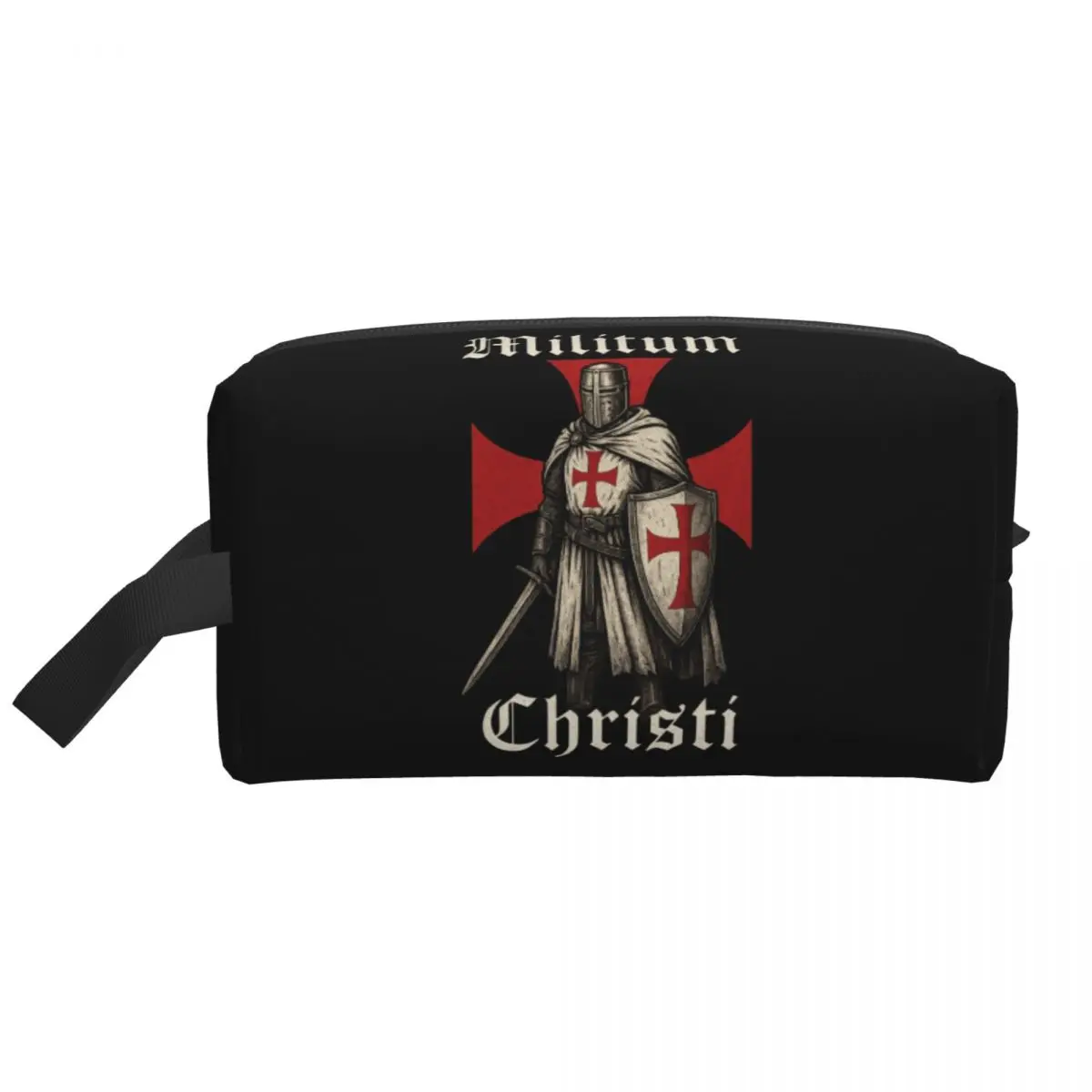 Knights Templar Warrior Of Christ Militum Christi Travel Cosmetic Bag Toiletry Makeup Organizer Lady Beauty Storage Dopp Kit