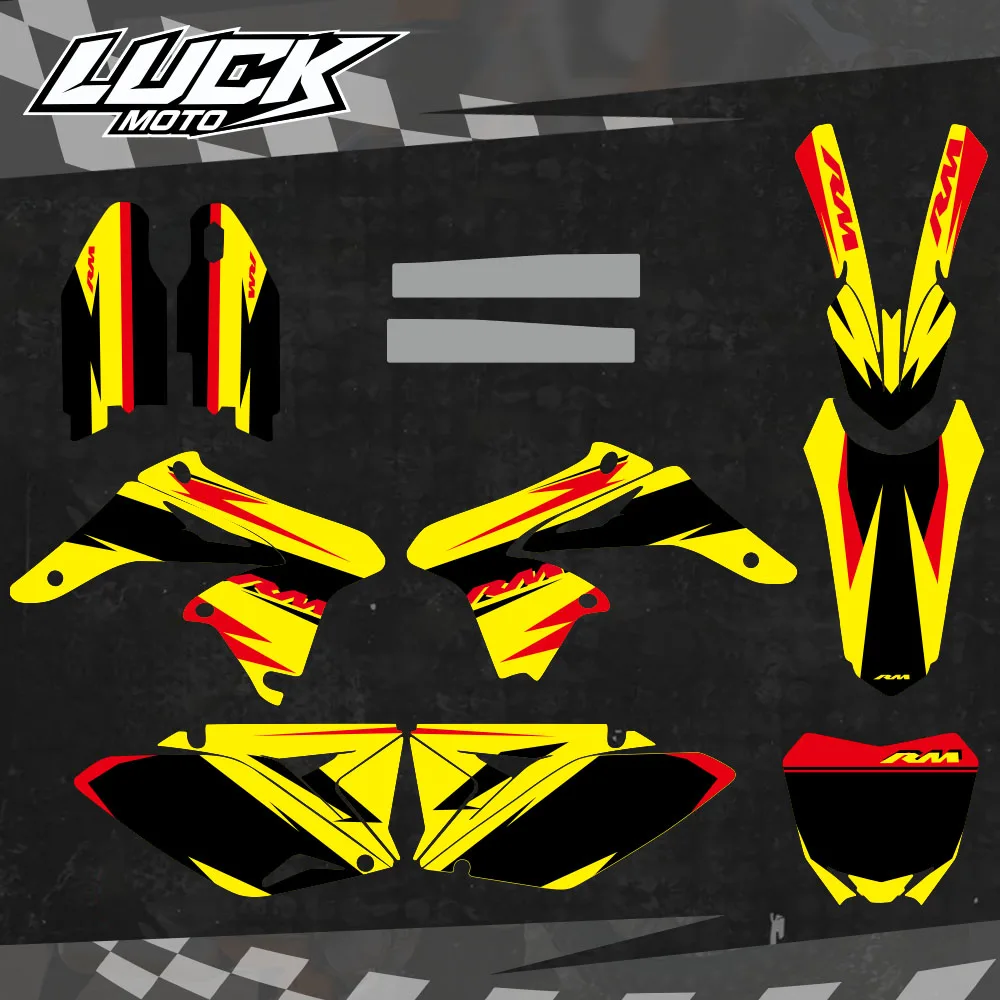 LUCKMOTO Full Graphics Decals Stickers Motorcycle Background For SUZUKI RMZ250 RMZ 250 2010 - 2013 2014 2015 2016 2017 2018