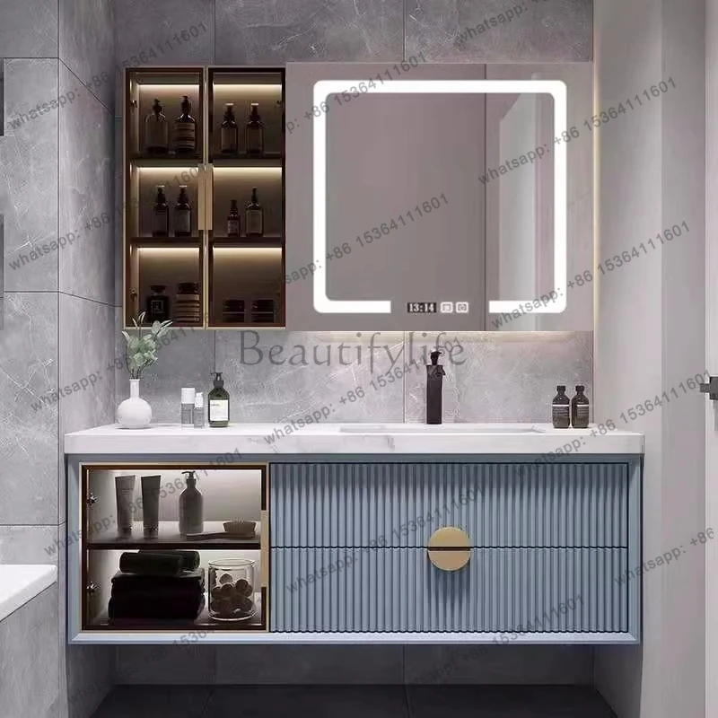 Round Toilet Luxury Bathroom Cabinet Modern Classic Washroom Hotel Bathroom Cabinet Vanity