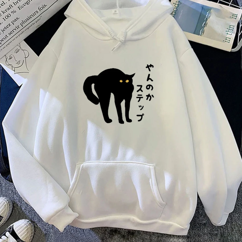 

Cartoon Cat Print Design Men Woman Hoodie Street Fashion Casual Loose Couple Hoodie Classic Harajuku Hip-hop Simple Clothing Top