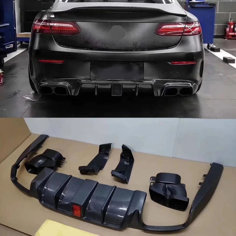 

For Mercedes Benz W238 E300 e Coupe Real Carbon Fiber Rear Diffuser with Led Lights Stainless Steel Exhaust Pipe Car Body Kit