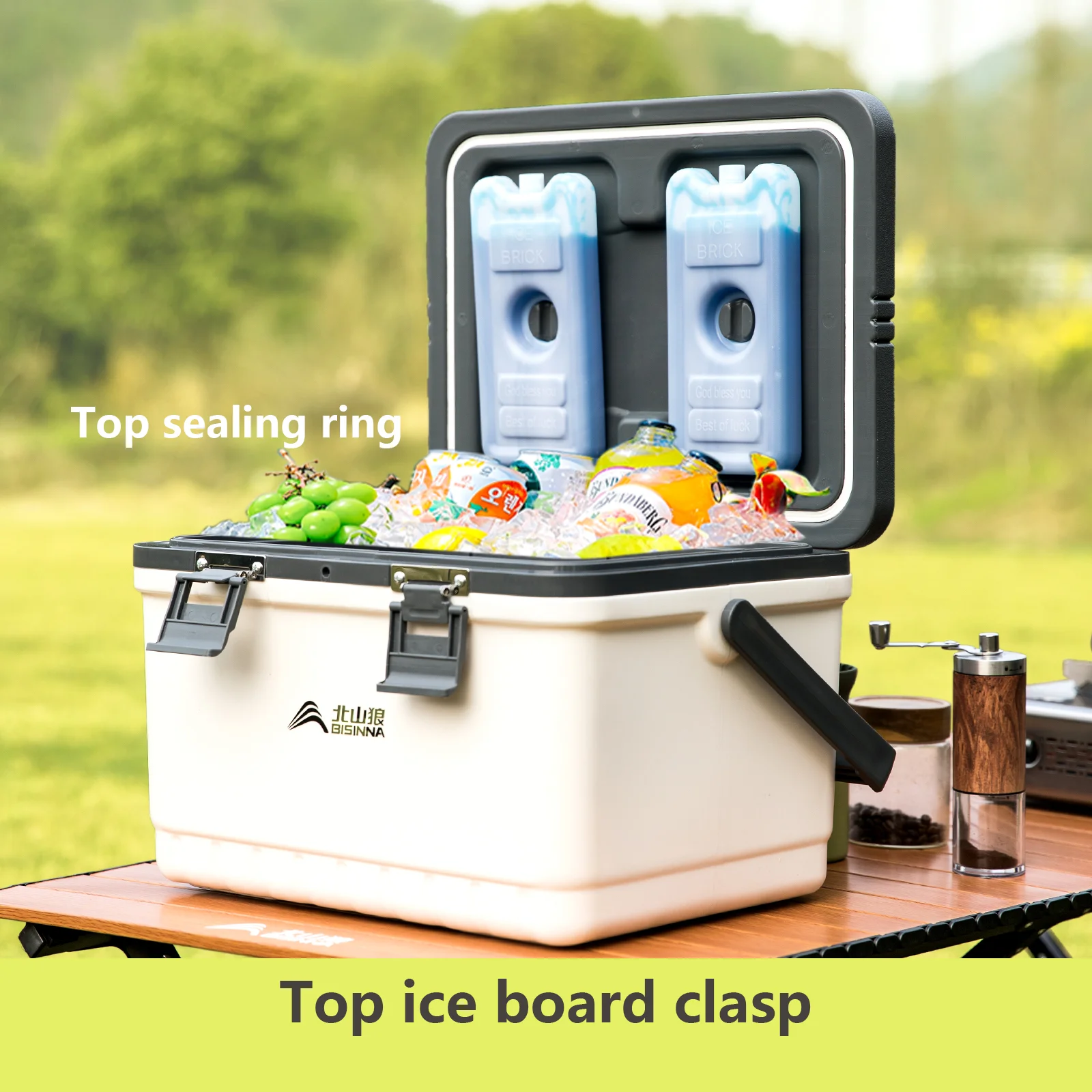 BISINNA Camping Ice Box Large Capacity Car Refrigerator Portable Cooler Box Outdoor Beach Fishing Picnic Barbecue Ice Bucket view 5