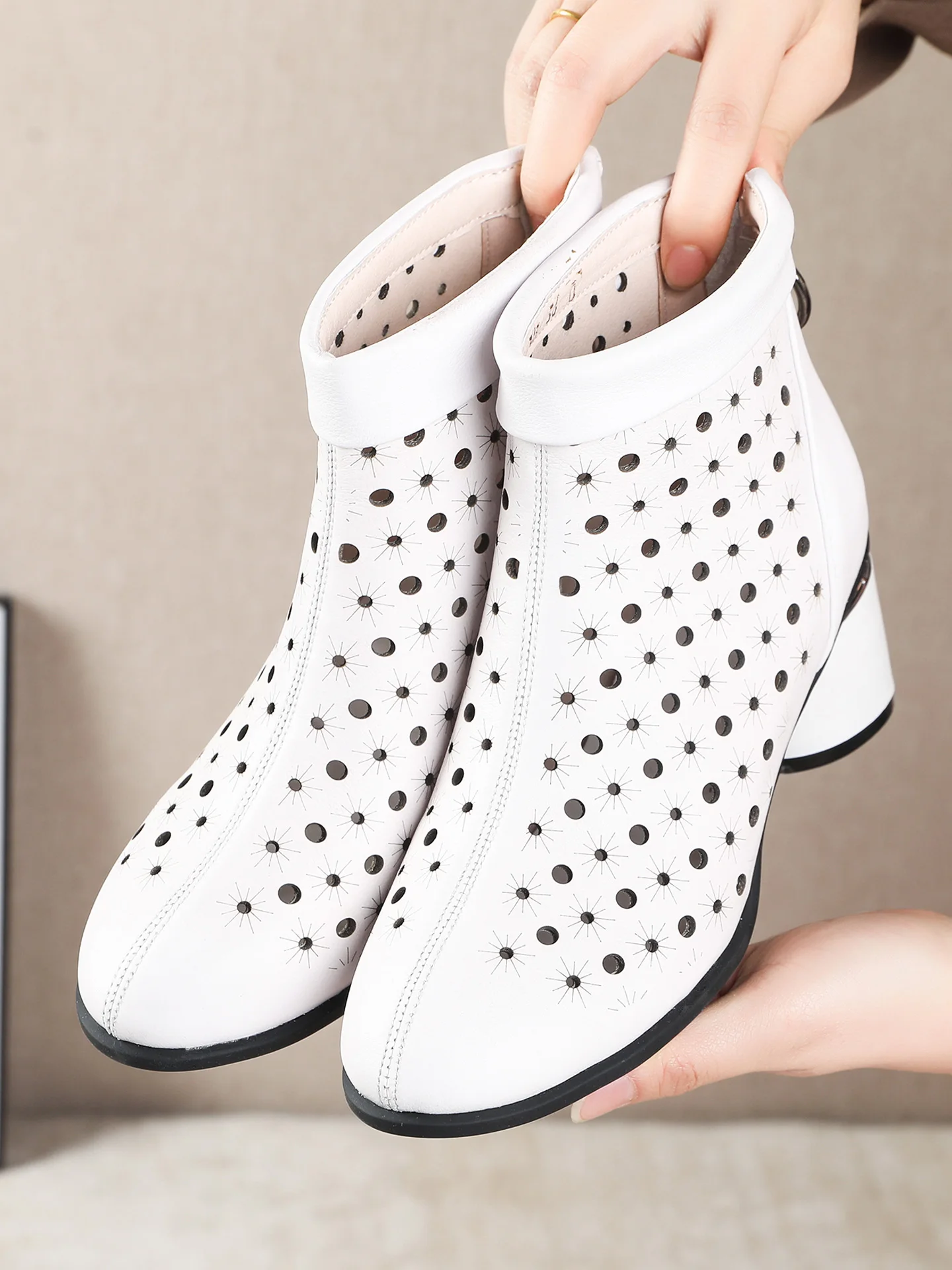 bottes-courtes-en-cuir-ajourees-pour-femmes-chaussures-respirantes-a-talon-epais-mode-printemps-ete-style-coreen-bout-rond-fermeture-eclair