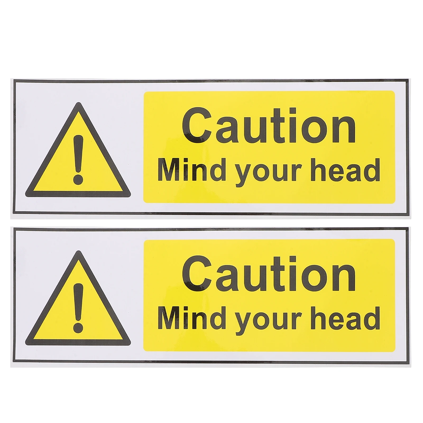 قطعتان من ملصقات تحذير السلامة، ملصقات علامات الحذر ذاتية اللصق لمصانع الآلات الصناعية و #4