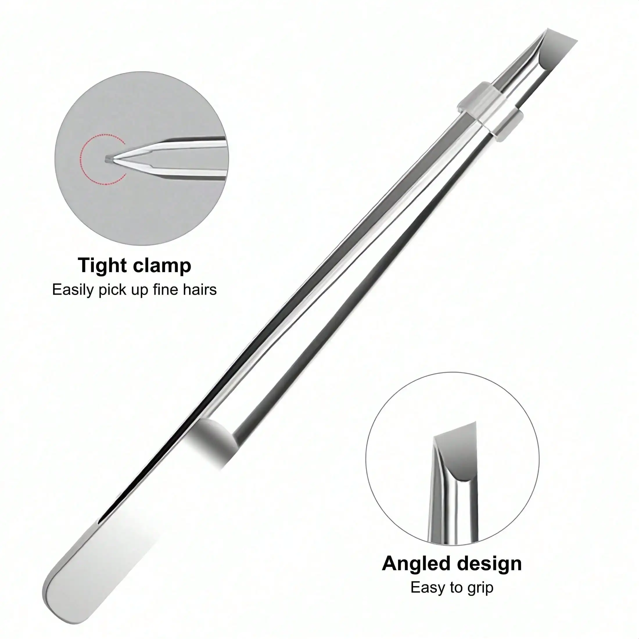 1pc Stainless Steel Mirror Finish Angled Tweezers,Cheap,Stocking Stuffers,Makeup,Makeup Tools,Cheap Stuff,Gifts