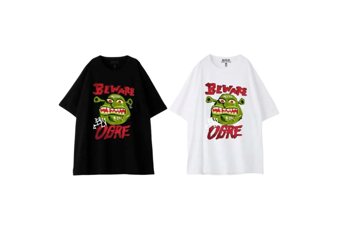 

Gothic streetwear men shirt American 2025 new cartoon personality print trend brand oversized T-shirt retro casual fashion top
