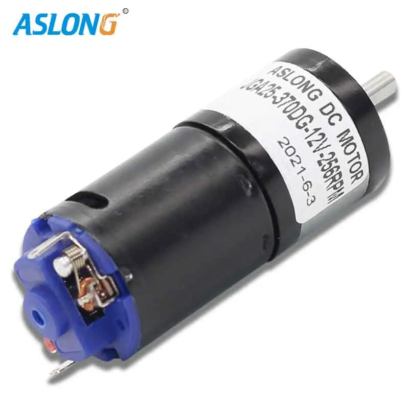 High torque geared reduction motor 12v 25mm gearbox speed down higher rpm 370 electric pmdc motor 4mm d-type shaft JGA25-370DG